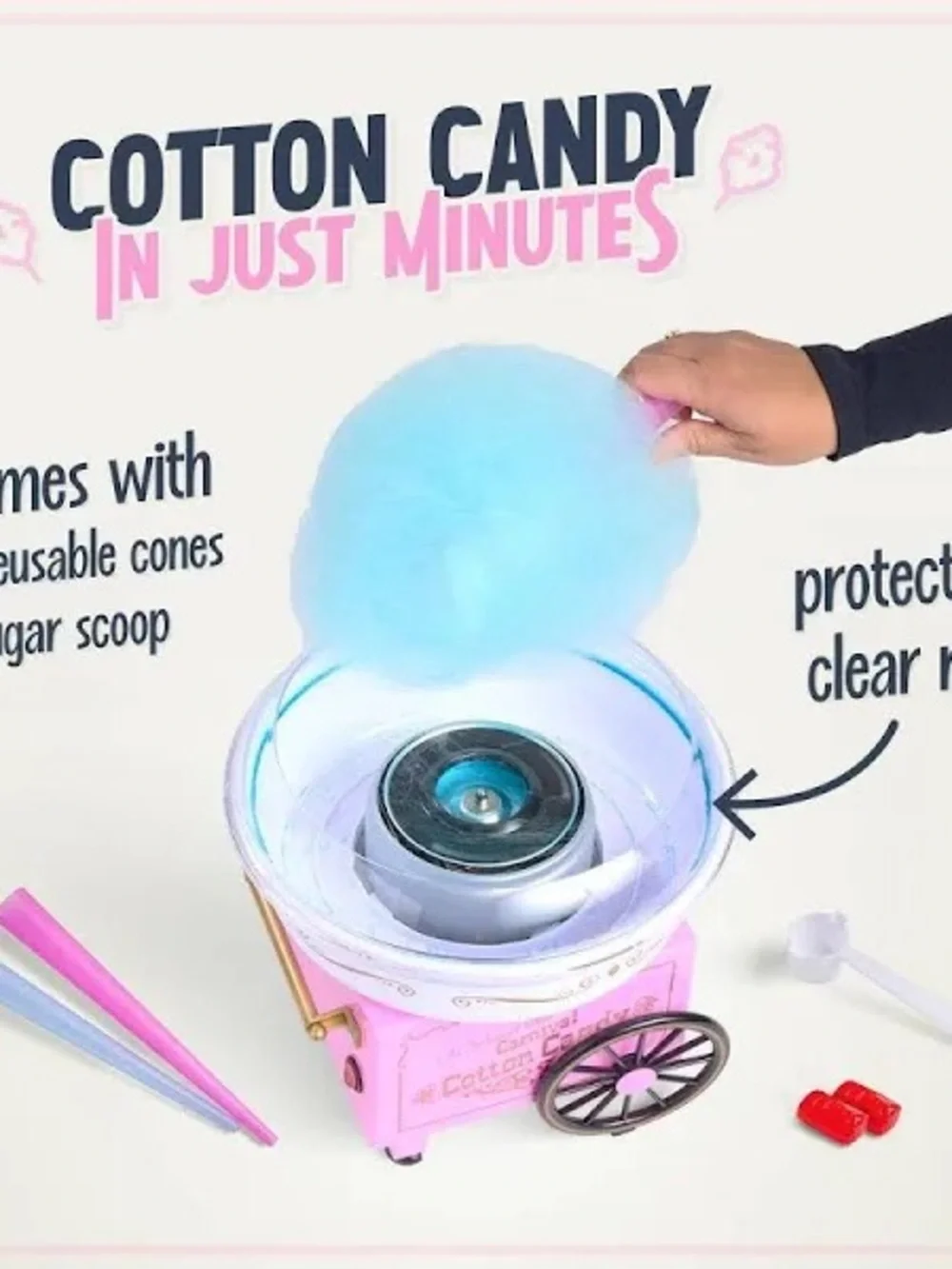 Nostalgia Retro Cotton Candy Maker  - Pink